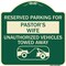 Signmission Reserved Parking for Pastors Wife Unauthorized Vehicles Towed Away Alum, 18" x 18", G-1818-23085 A-DES-G-1818-23085 - alternate 1